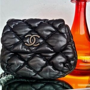 Chanel Lambskin black quilted purse- a beauty